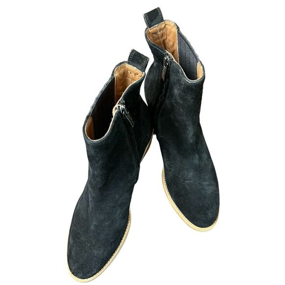 Paul Green Sante Zip Western Chelsea Black Suede Ankle Boots size 9 US AUS 6 1/2 - Picture 2 of 8